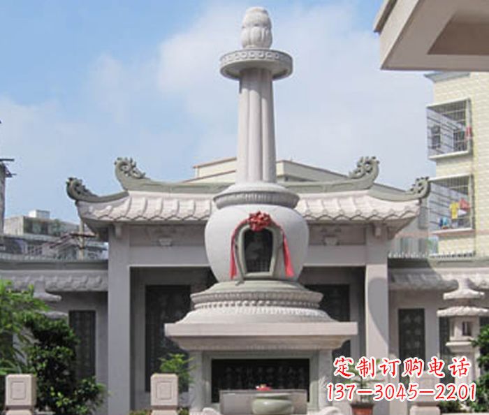 广西寺庙景观舍利塔石雕 (4)