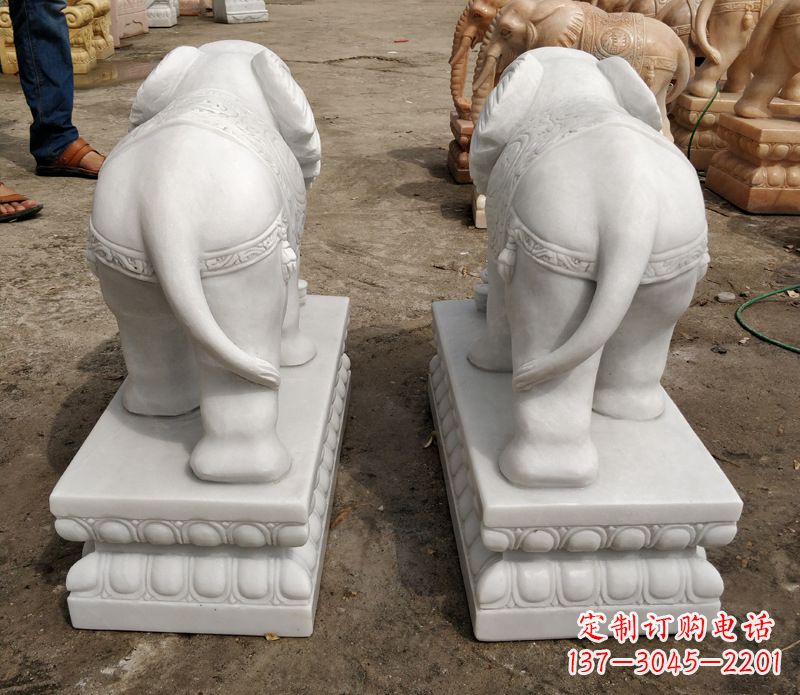 广西寺庙石雕大象