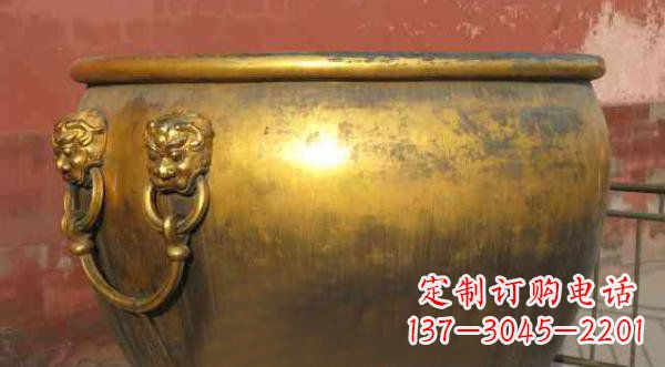 广西寺庙水缸铜雕 (2)
