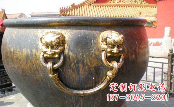 广西寺庙水缸铜雕 (3)