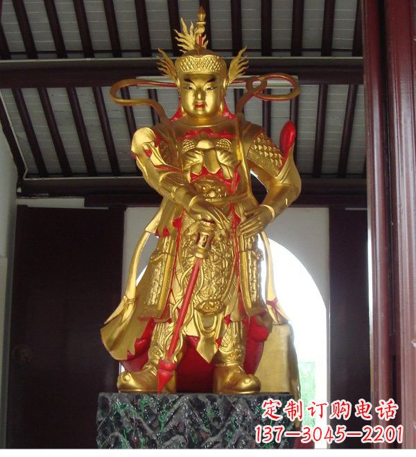 广西寺庙韦陀菩萨铜雕