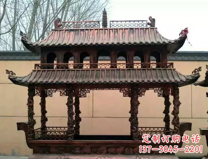 广西寺庙香炉铜雕 (3)