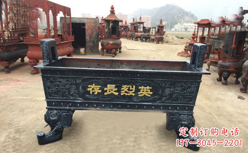 广西寺庙香炉铜雕 (4)