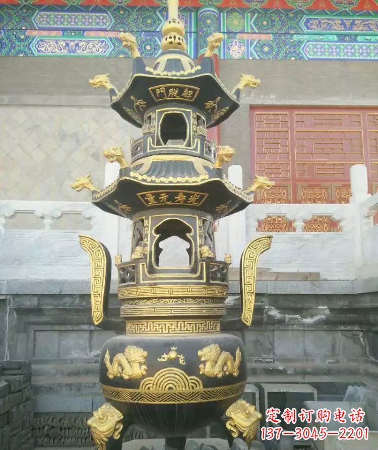 广西寺庙香炉铜雕_1