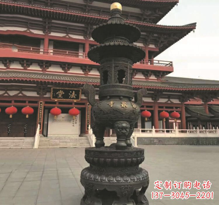 广西寺庙香炉铜雕222