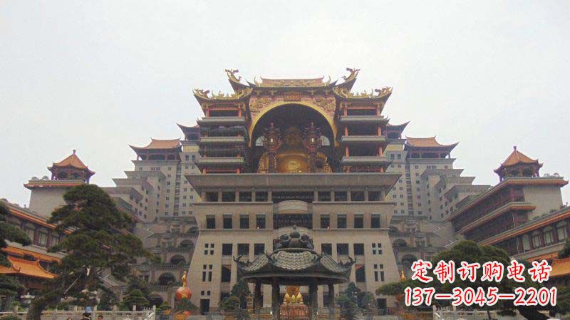广西寺庙圆香炉铜雕