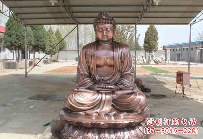 广西寺庙铸铜如来佛像雕塑