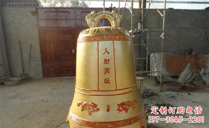 广西寺庙铸铜钟雕塑