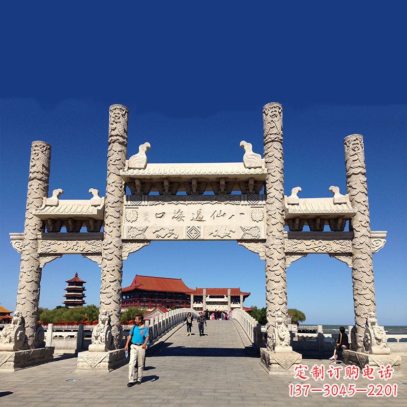 广西寺院大门无楼石牌坊