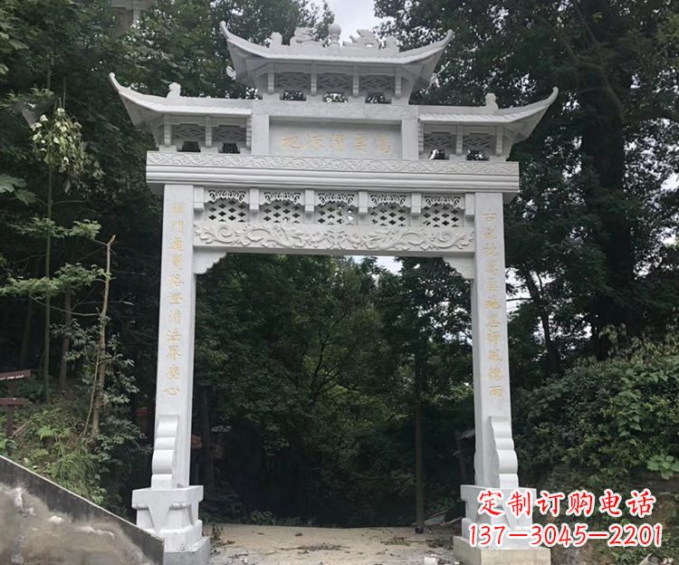 广西寺院牌坊石雕