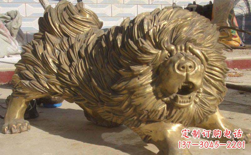 广西松狮犬动物铜雕