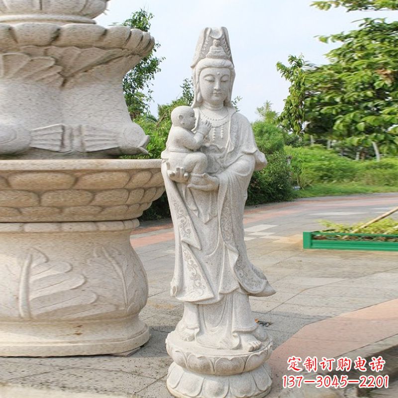 广西送子观音汉白玉石雕