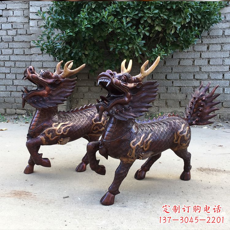 广西送子麒麟铜雕塑