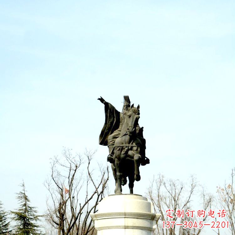 广西隋文帝杨坚铜雕塑像