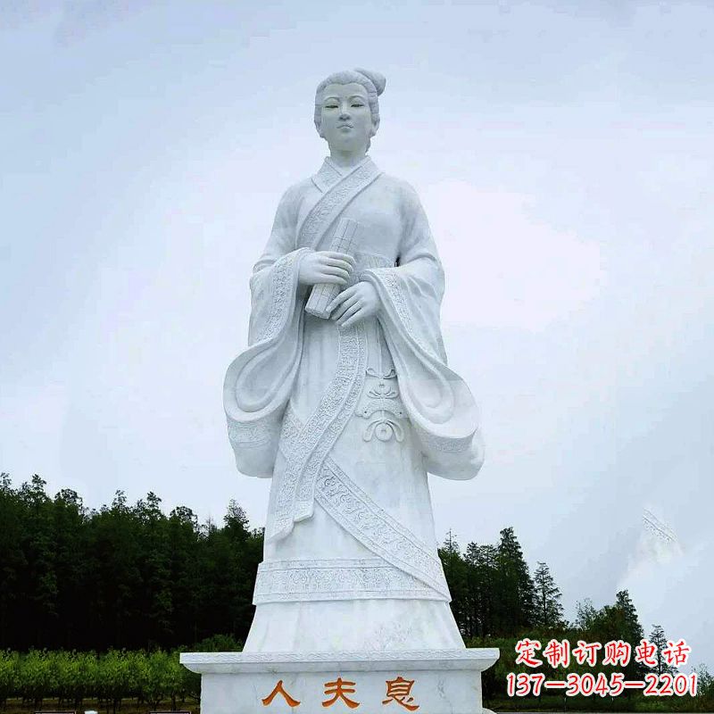 广西桃花夫人息妫汉白玉雕塑-景区园林历史名人古代著名美女雕像