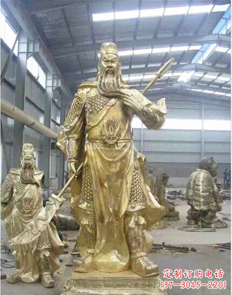 广西提刀关公武财神雕塑