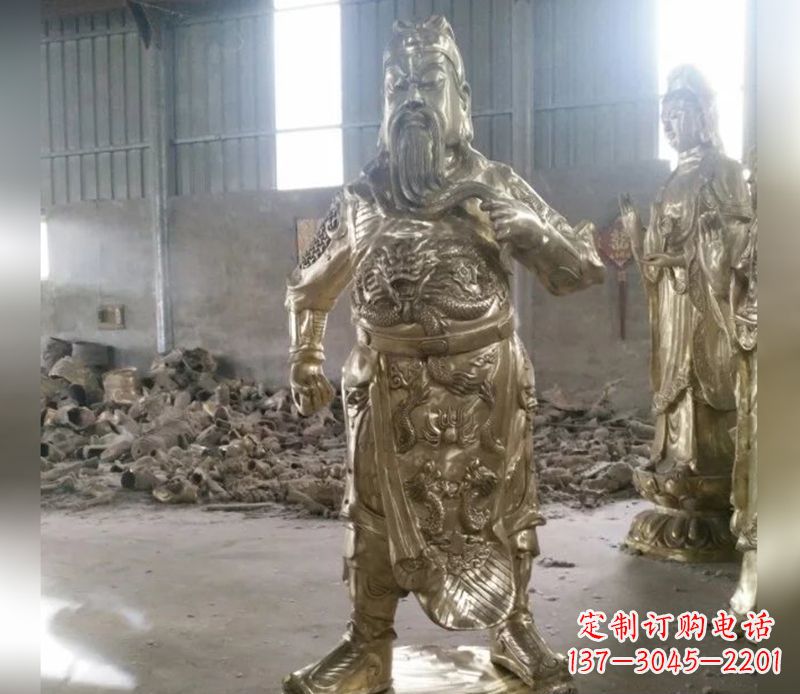 广西提刀关公武财神铜雕
