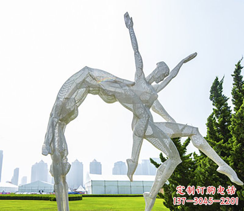 广西体操运动员不锈钢雕塑