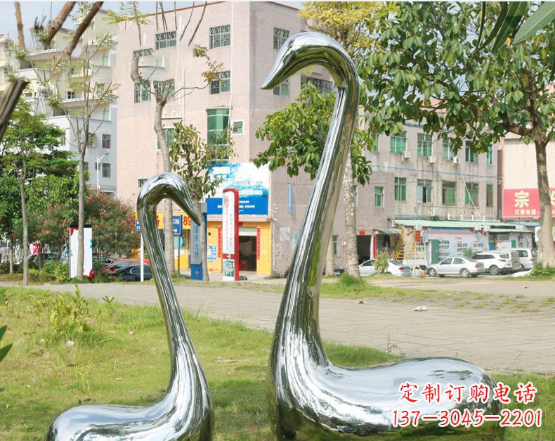 广西天鹅抽象不锈钢雕塑112