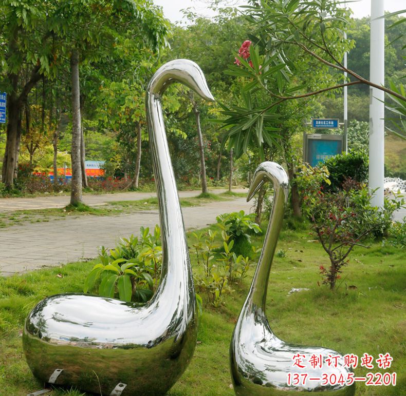 广西天鹅抽象不锈钢雕塑