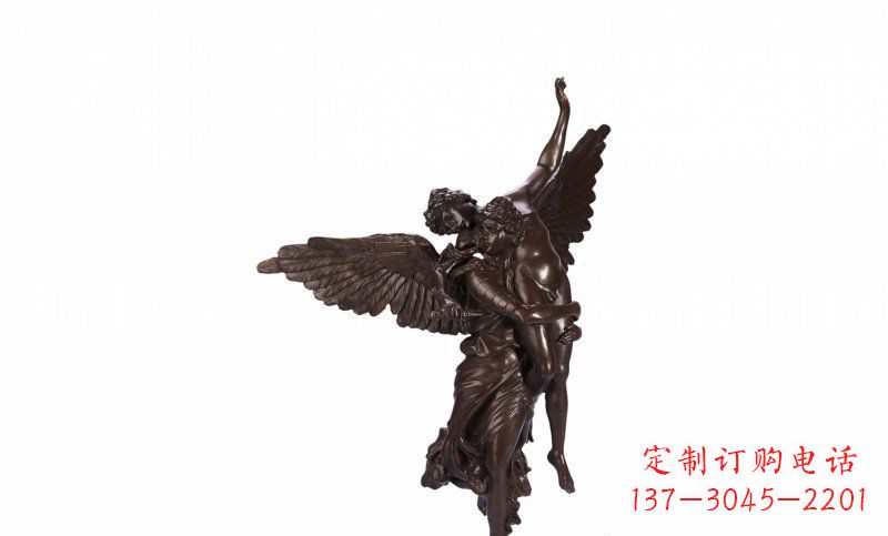 广西天使玻璃钢仿铜人物雕塑