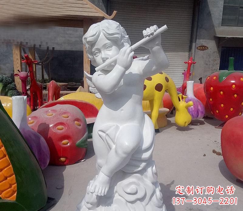 广西天使吹笛人物石雕
