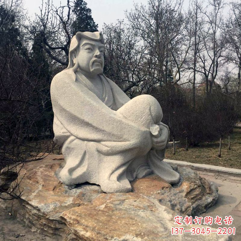 广西田园诗派鼻祖陶渊明公园园林石雕坐像