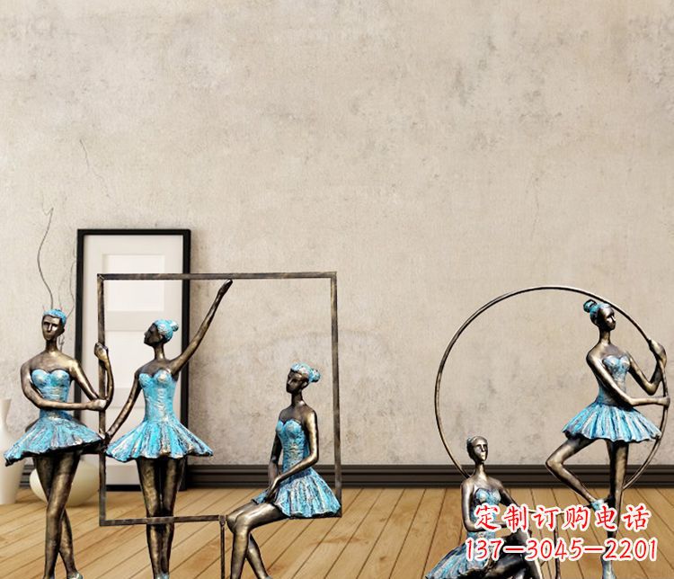 广西跳芭蕾舞的女孩和相框铜雕