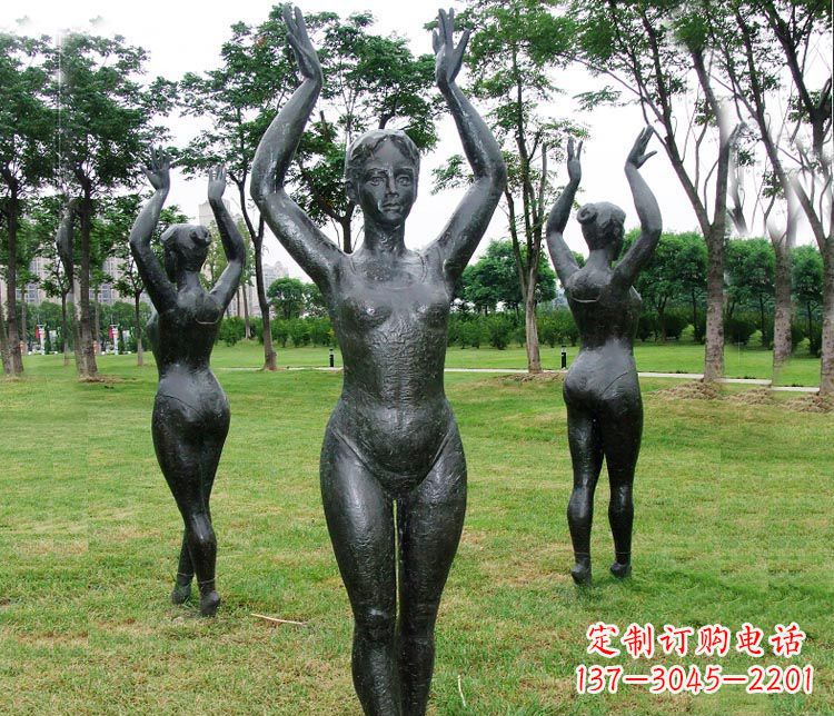 广西跳芭蕾舞的女孩铜雕