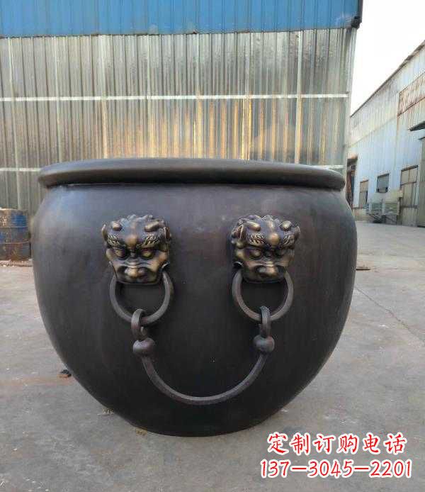 广西庭院水缸铜雕