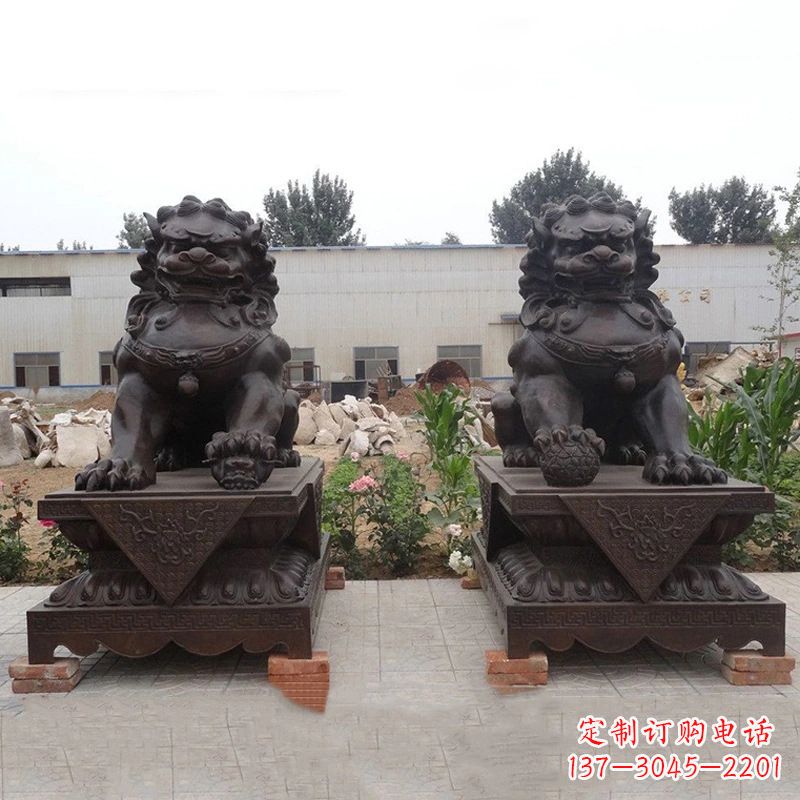 广西铜雕北京狮子