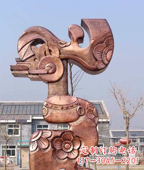 广西铜雕抽象皮影戏人物