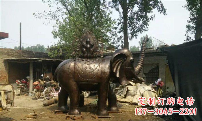 广西铜雕大象平安吉祥公园动物雕塑