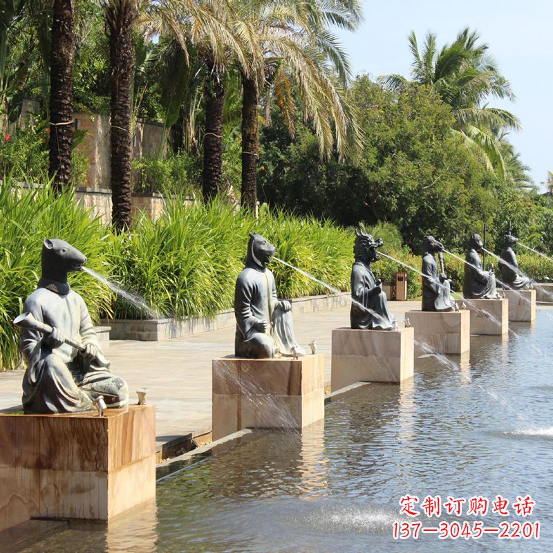 广西铜雕动物喷泉景观雕塑