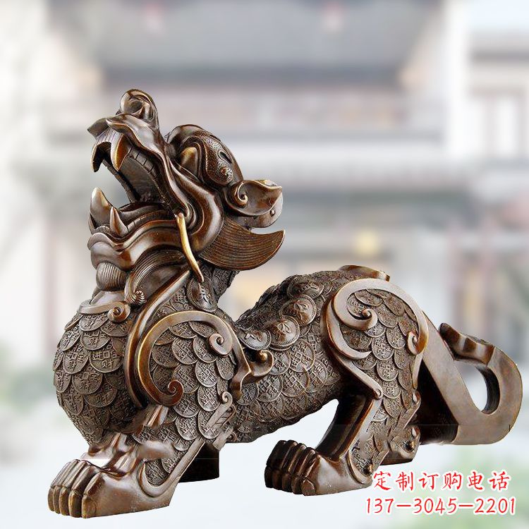 广西铜雕仿古辟邪貔貅
