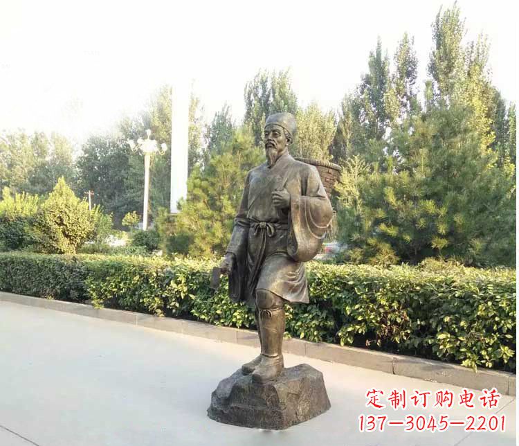 广西铜雕古代名医李时珍雕塑