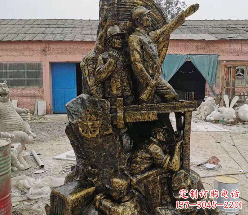 广西铜雕广场解放战士雕塑