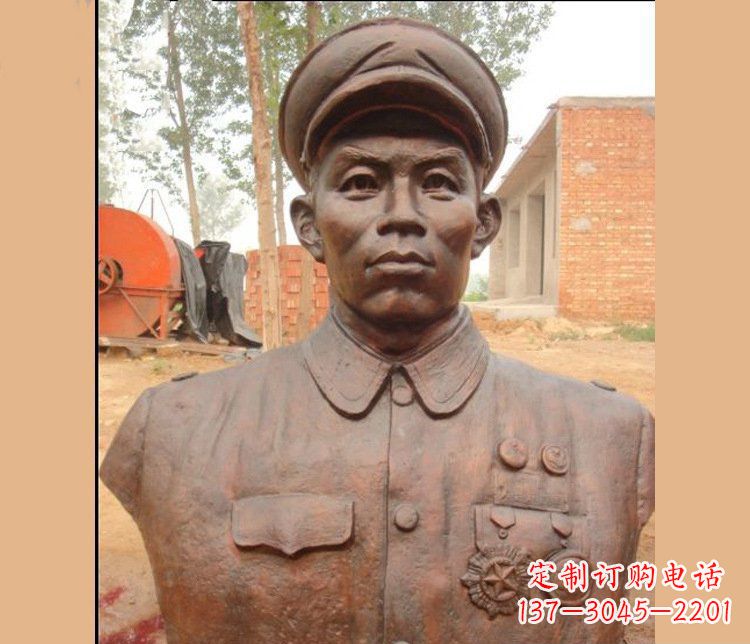 广西铜雕广场军人胸像雕塑