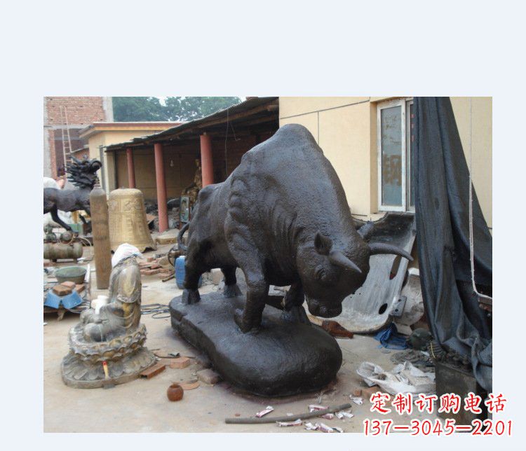 广西铜雕广场水牛动物雕塑