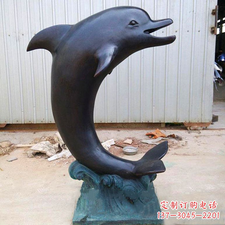 广西铜雕海豚雕塑