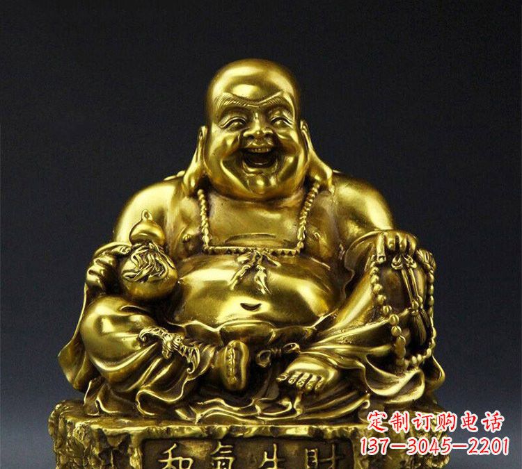 广西铜雕和气生财弥勒佛