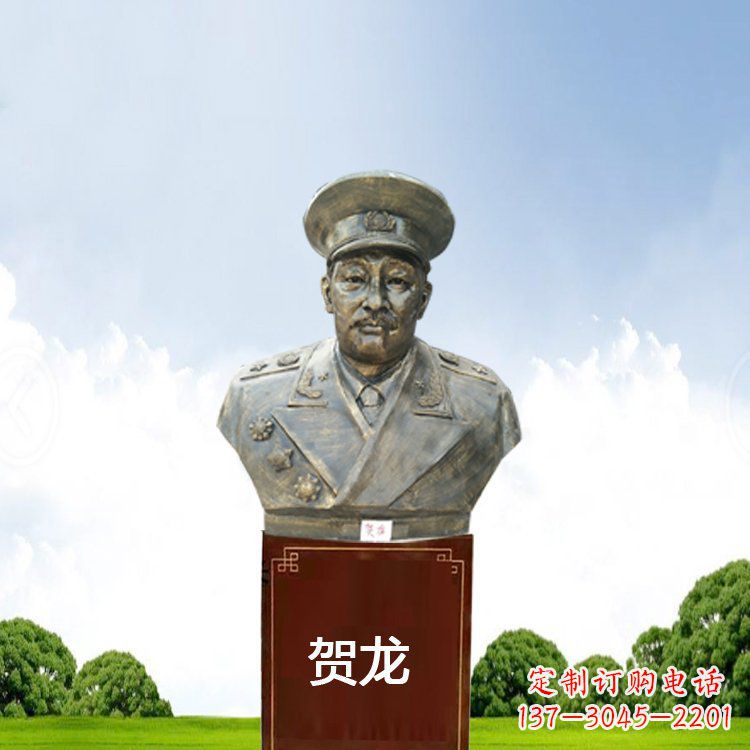 广西铜雕贺龙头像