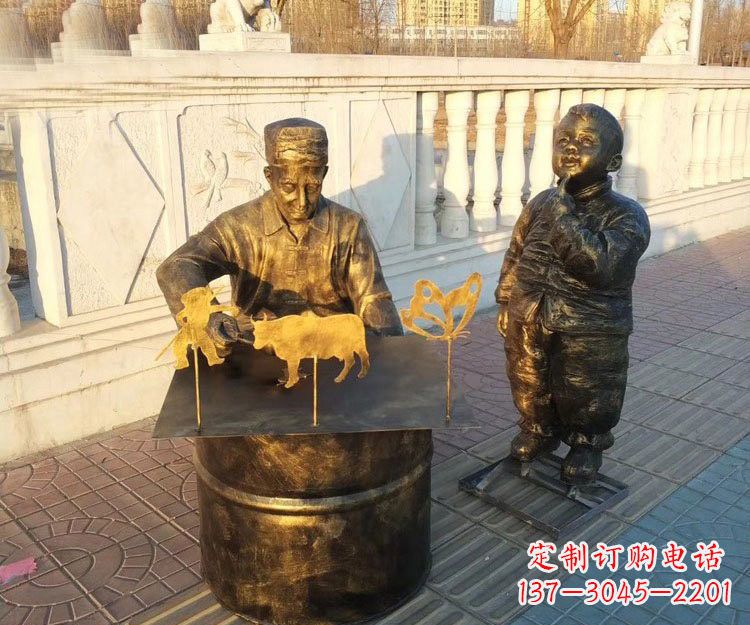 广西铜雕画糖人的人物