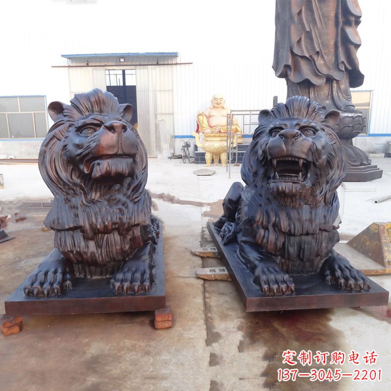 广西铜雕汇丰狮子雕塑