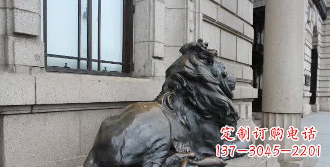 广西铜雕汇丰卧姿狮子