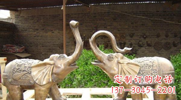 广西铜雕吉祥小象公园动物雕塑