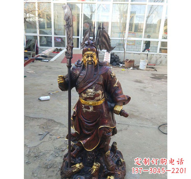 广西铜雕九龙关公