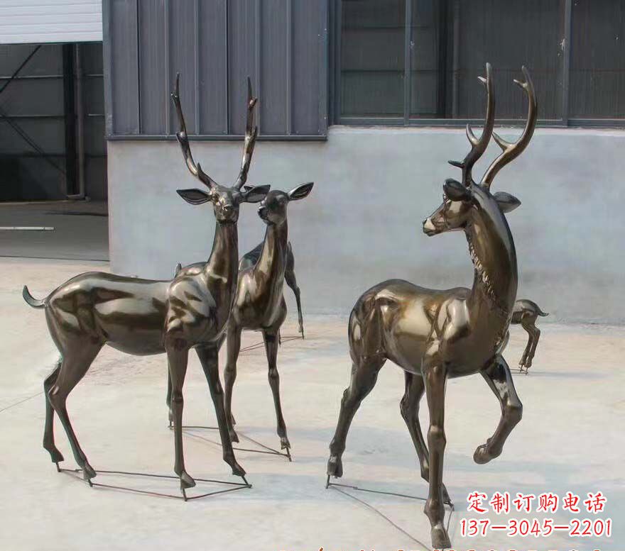 广西铜雕鹿群雕塑