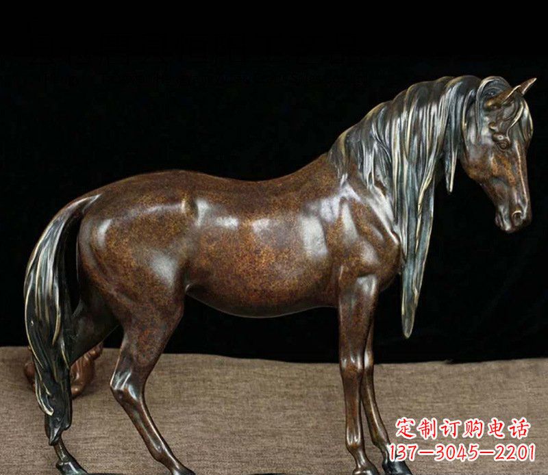 广西铜雕马公园动物摆件