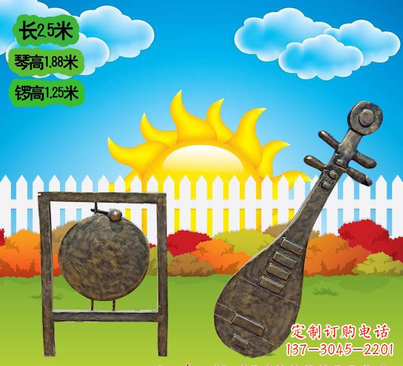 广西铜雕琵琶雕塑